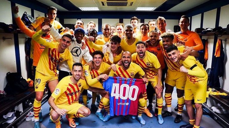 El vestuario del Barça, una auténtica fiesta